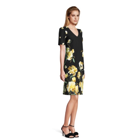 Adrianna Papell | Golden Garden Floral Shift Dress - Picture 2 of 2